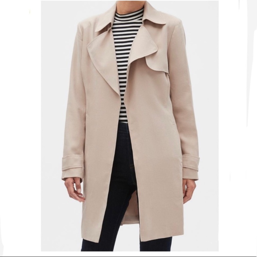 BANANA REPUBLIC FACTORY XS BEIGE/TAN SOFT TRENCH COAT
